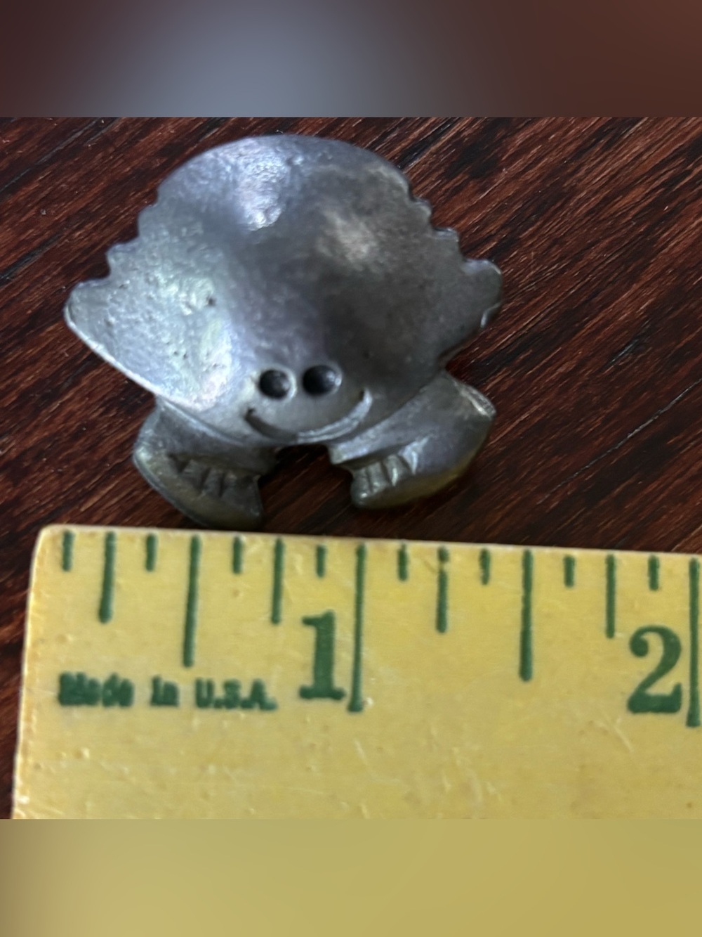 Vintage Pewter Miniature Smiling Crab Figurine. Happy Sea Creature!Paperweight? - Picture 2 of 9